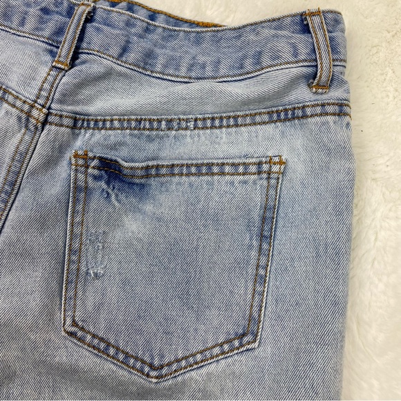 Forever 21 Blue Denim Distressed Shorts - Picture 7 of 8